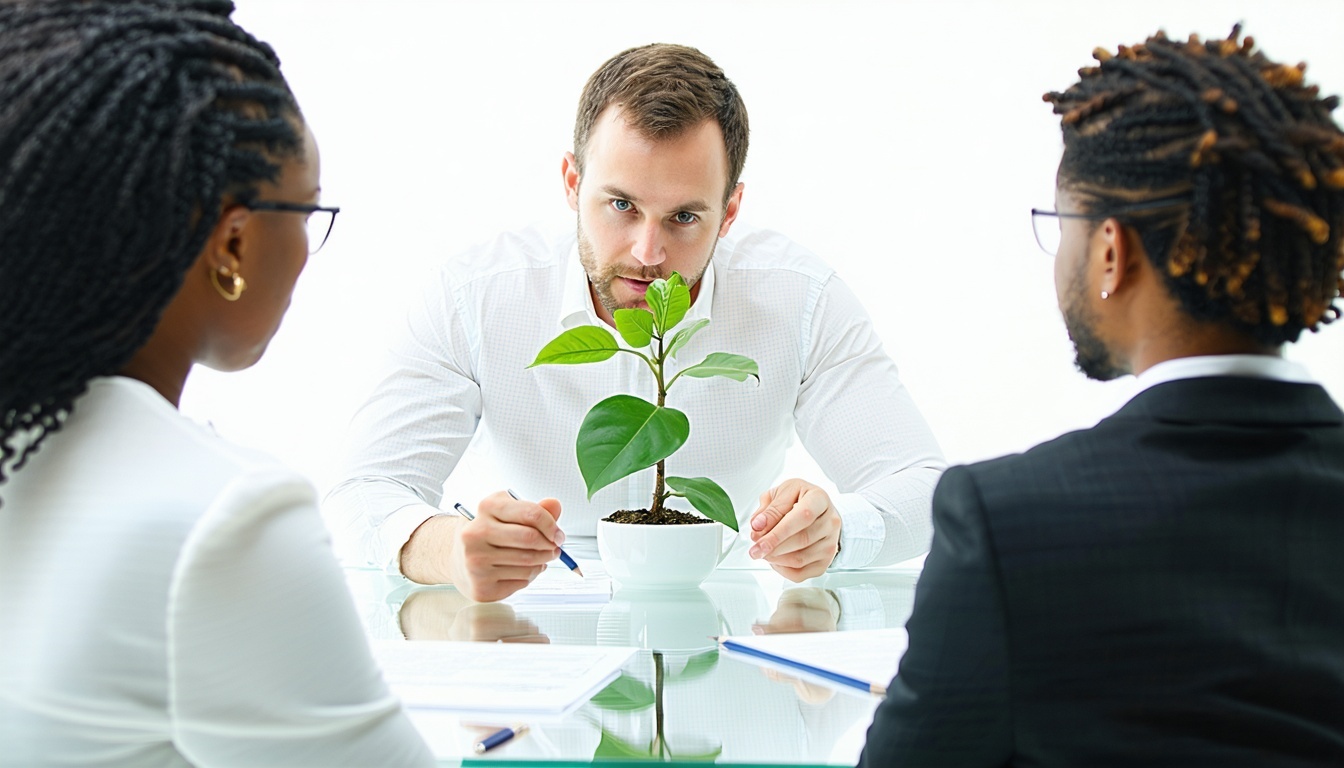 A mentor guiding a client through a strategic planning exercise, symbolizing growth and transformation.